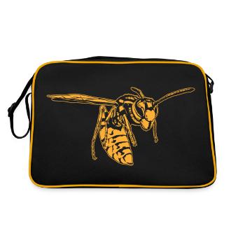 Coole Wespe Insekt Skizze Grafik Wespe Tierliebhaber - Retro Tasche - Schwarz/Gold - Hinten