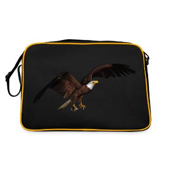 Seeadler Weißkopfseeadler Adler - Retro Tasche - Schwarz/Gold - Hinten