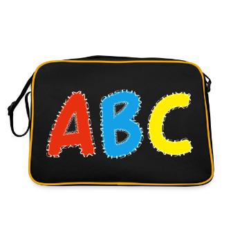 ABC- Schulstart, Schukind - Retro Tasche - Schwarz/Gold - Hinten