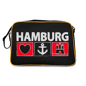 Hamburg - Retro Bag - black/gold - Back