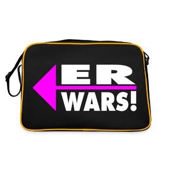 Er wars! Partner- oder Partyshirt - Retro Tasche - Schwarz/Gold - Hinten
