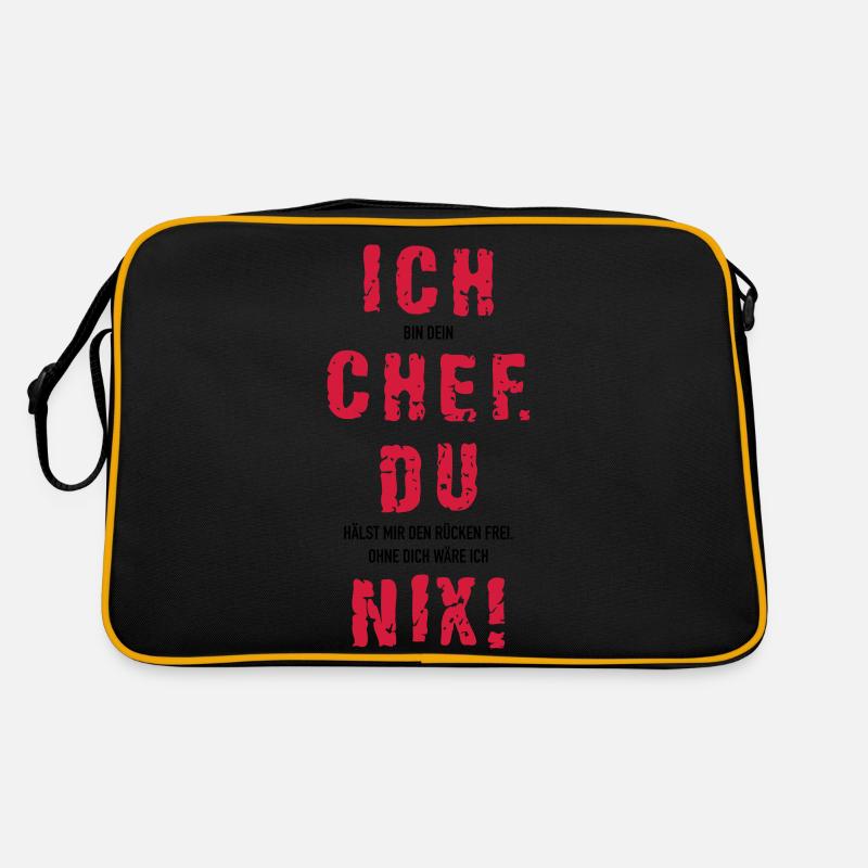 Ich Chef du nix - Retro Tasche - Schwarz/Gold