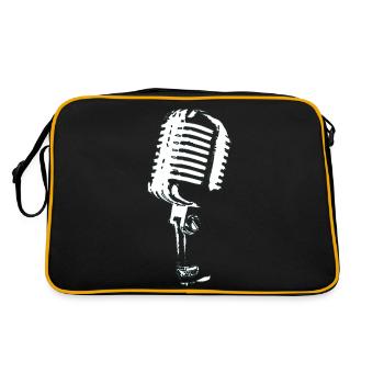 microphone black and white music - Retro Bag - black/gold - Back