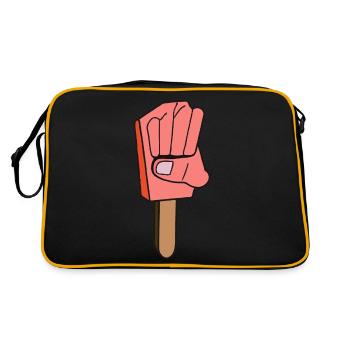 Fist symbol as popsicles - Retro Bag - black/gold - Back