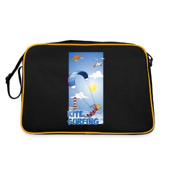 Illustration colorée d’un kitesurfer - Sac Retro - noir/or - Dos