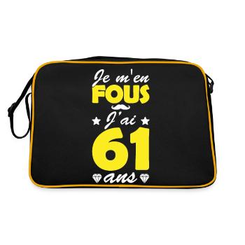 j ai 61 ans / cadeau anniversaire 61 ans - Sac Retro - noir/or - Dos