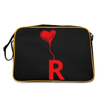Lettre r cœur - Sac Retro - noir/or - Dos