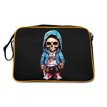 colorful skeleton - Retro Bag - black/gold - Back