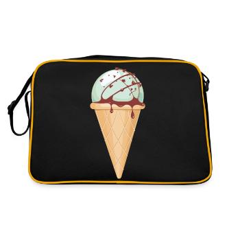 Minze Schokoladen Chip Eiscreme Tüte - Retro Tasche - Schwarz/Gold - Hinten