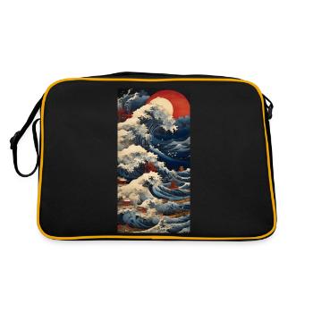 Waves and sea - Retro Bag - black/gold - Back