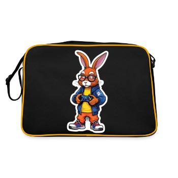 Gamer bunny with controller - Retro Bag - black/gold - Back