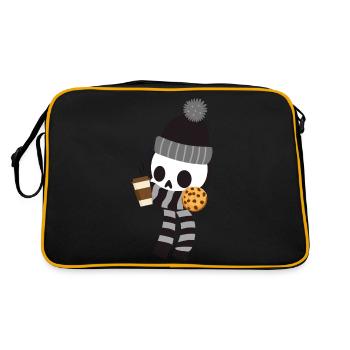 Squelette frissonnant avec café et biscuit - Sac Retro - noir/or - Dos