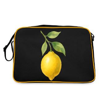 zitrone - Retro Tasche - Schwarz/Gold - Hinten