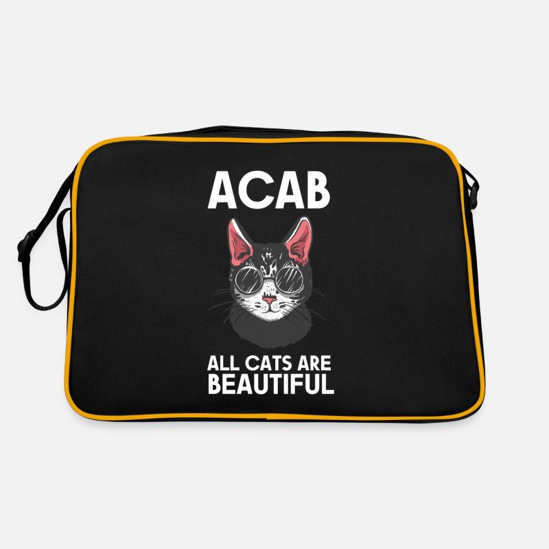 all cats are beautiful - Retro Tasche - Schwarz/Gold