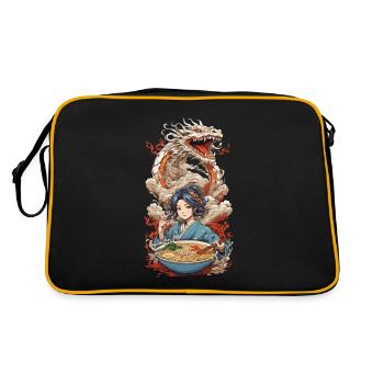 Ukiyo-E Ramen & Dragon Anime Esthétique - Sac Retro - noir/or - Dos