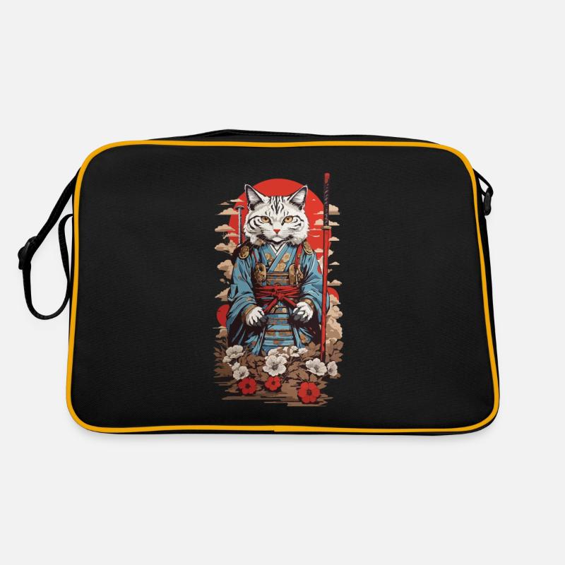 Samurai Cat Retro Japan Aesthetic Cat Design Retro Bag