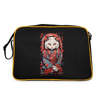 Ukiyo-e Cat Streetwear Retro Cat Design - Retro Bag - black/gold - Back