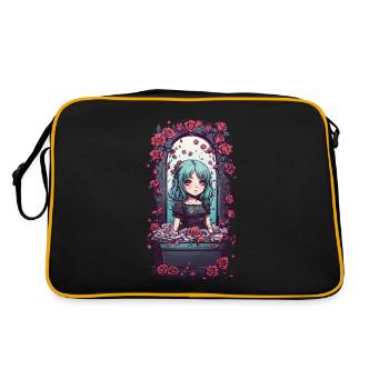 Kawaii Goth Anime fille Design victorien - Sac Retro - noir/or - Dos