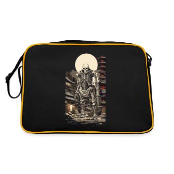 Squelette Yokai dystopique Style Ukiyo-E Manga - Sac Retro - noir/or - Dos