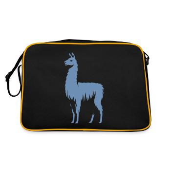 Lama Silhouette - Retro Tasche - Schwarz/Gold - Hinten