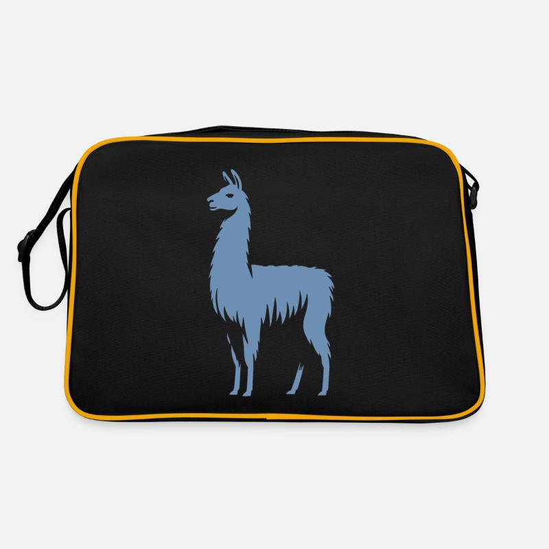 Llama Silhouette - Retro Bag - black/gold