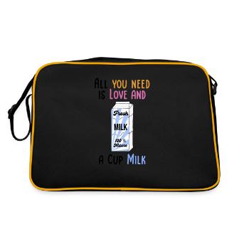 We need Love and Milk Comicstyle 2 - Retro Tasche - Schwarz/Gold - Hinten