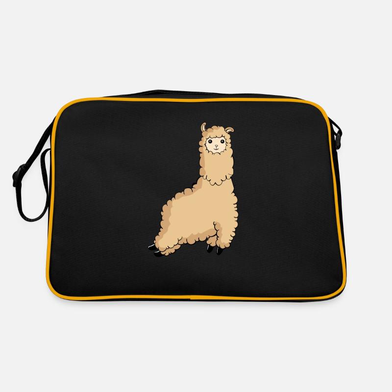 Süßer springender Alpaka springendes Lama fliegend Retro Tasche