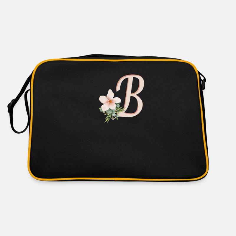 Lettre B avec fleur Sac Retro