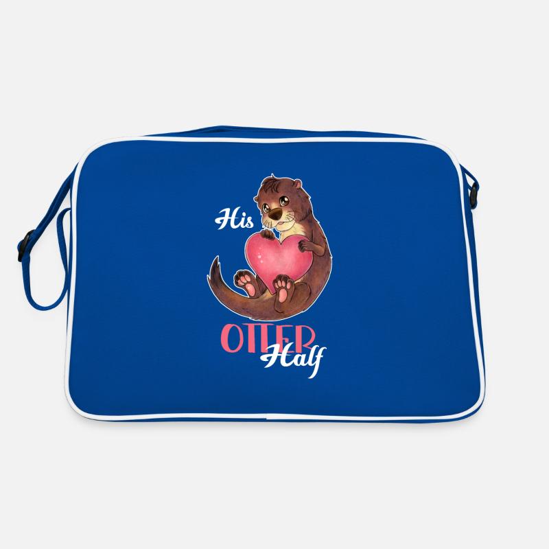 Otter Half, niedlicher Otter Liebe Valentinstag Retro Tasche