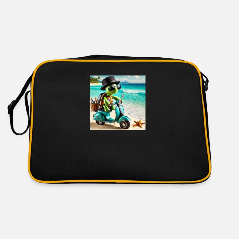 Strand-Bösewicht - Retro Tasche - Schwarz/Gold