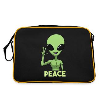 Signe de paix extraterrestre - Sac Retro - noir/or - Dos