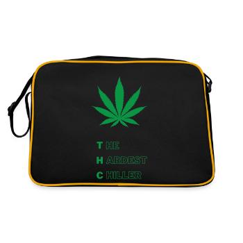 THC Design Cannabis Leaf Weed Hemp 420 Marijuana - Retro Bag - black/gold - Back