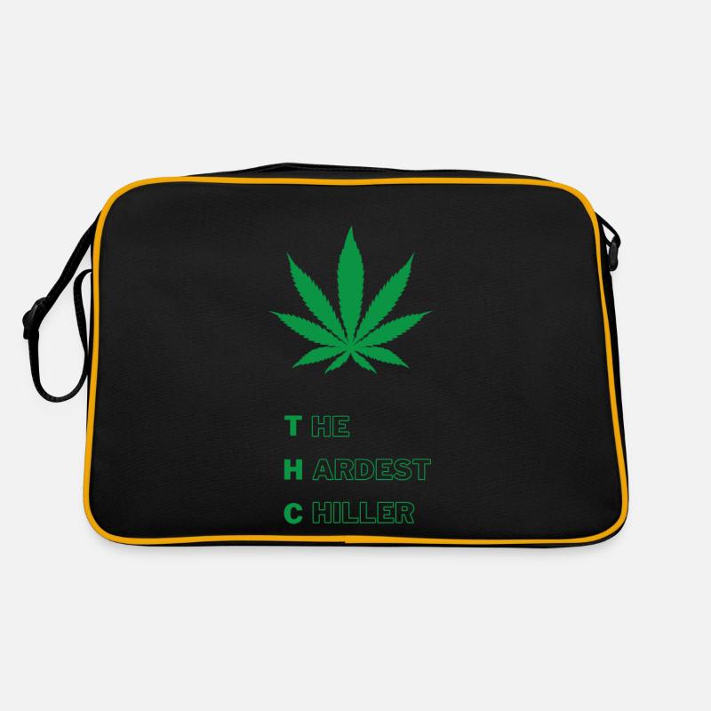 THC Design Cannabis Leaf Weed Chanvre 420 Marijuana Sac Retro
