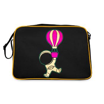 Astronaut Hot Air Balloon Spaceman - Retro Bag - black/gold - Back
