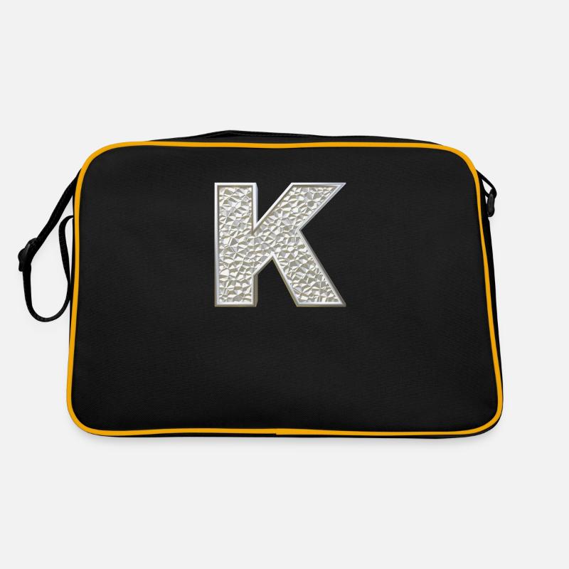 K, letter, letter K, initial, initial K, monogram, Retro Bag