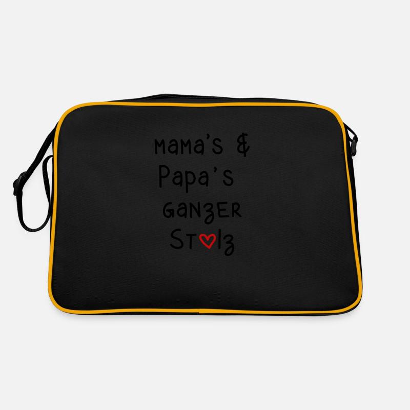mama papa Eltern stolz Kinder babys Schrift Retro Tasche