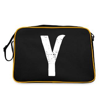 Y-Buchstabe - Retro Tasche - Schwarz/Gold - Hinten
