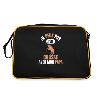Je peux pas j'ai chasse avec mon papa - Sac Retro - noir/or - Dos