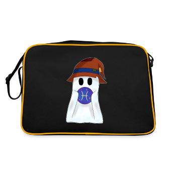 Petit fantôme avec le signe du zodiaque Poissons - Sac Retro - noir/or - Dos