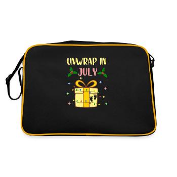 Unwrap in July, Funny Christmas in July, Xmas in - Retro Bag - black/gold - Back