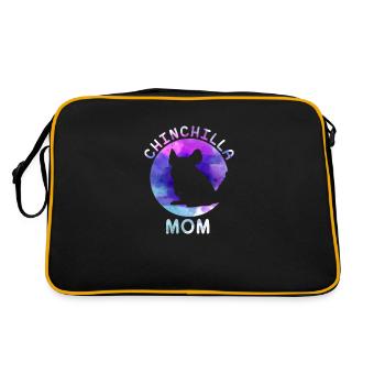 Chinchilla Mom - süßes Chinchilla design - Retro Tasche - Schwarz/Gold - Hinten