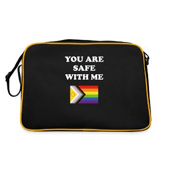 Vous êtes en sécurité avec moi Drapeau de progrès de la fierté inclusive - Sac Retro - noir/or - Dos