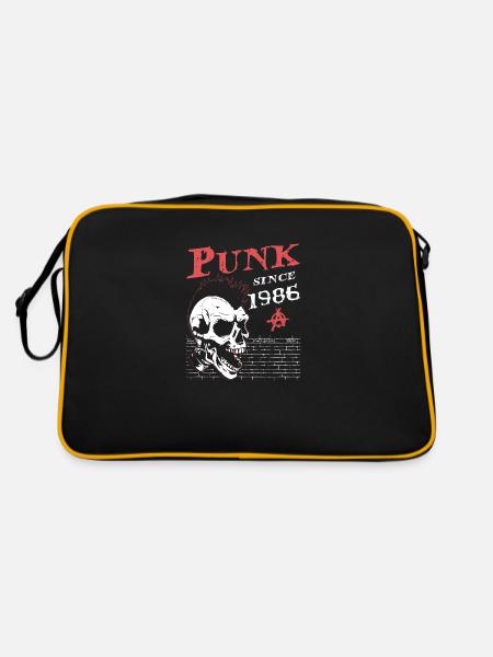 38 Jahre alt und immer noch Punk, Punks nicht tot, Punk - Retro Tasche - Schwarz/Gold - Hinten