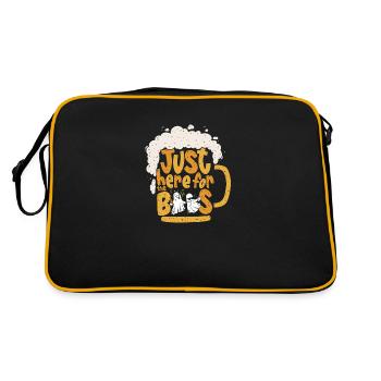 Ich bin nur wegen der Buhrufe hier - Retro Tasche - Schwarz/Gold - Hinten