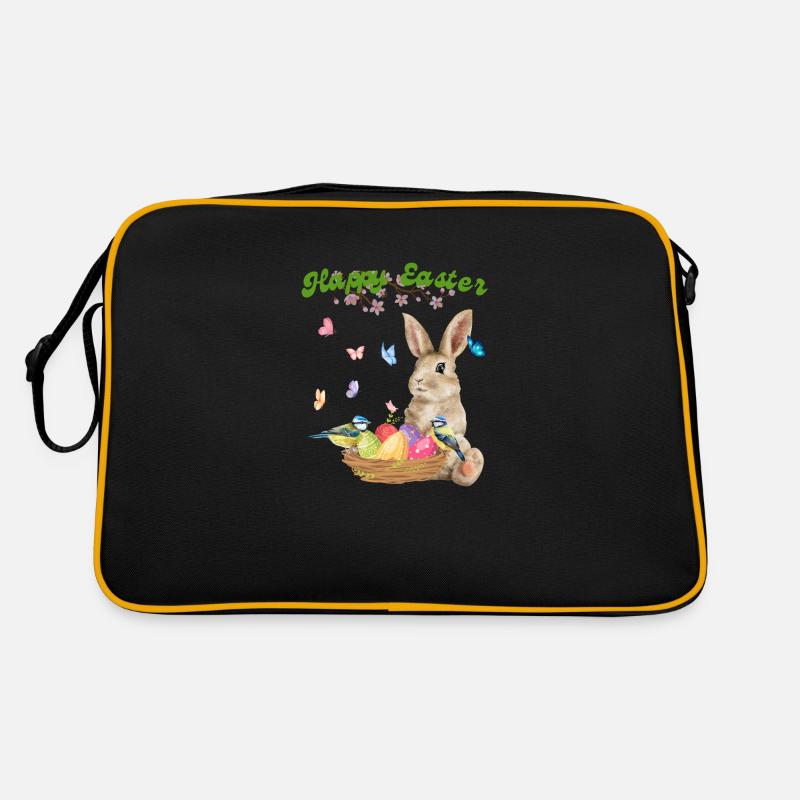 Happy Easter - Bunny with Easter Basket Retro Bag