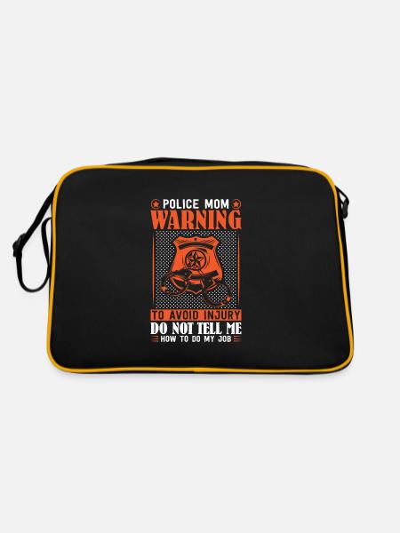 Polizei Polizist Polizeibeamte - Retro Tasche - Schwarz/Gold - Hinten