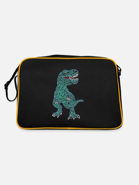 Dinosaure Sauvage Dinosaure Tyrannosaure Dinosaures - Sac Retro - noir/or - Dos