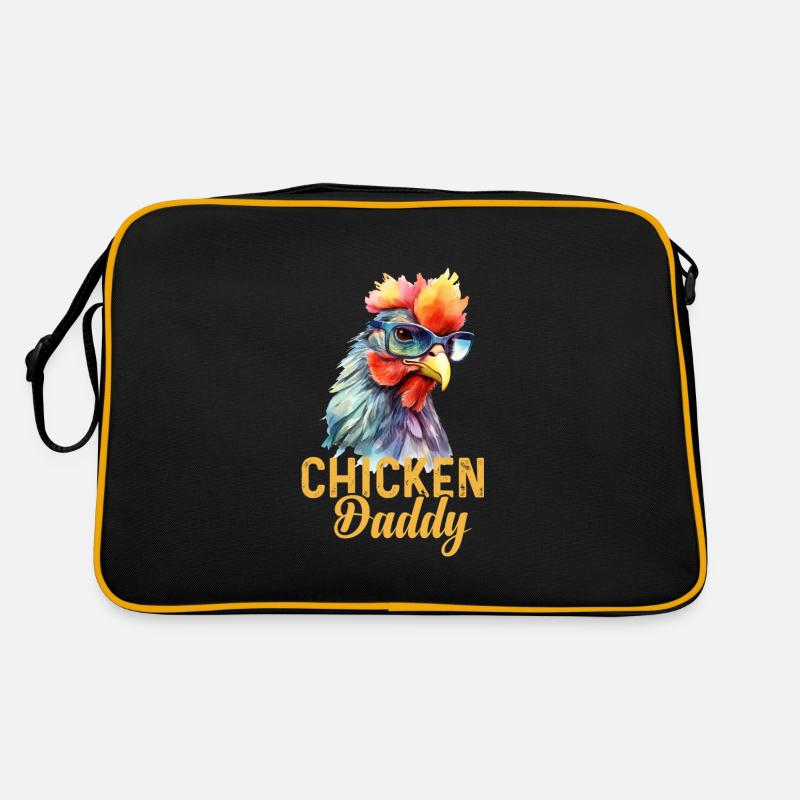 A funny chicken daddy with sunglasses Retro Bag