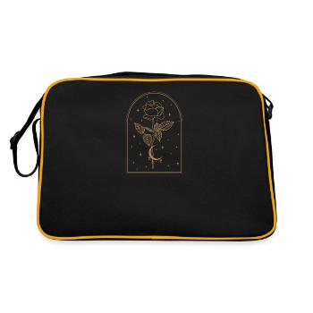 Mondsichel Rose Okkultes Hexenwerk Wicca - Retro Tasche - Schwarz/Gold - Hinten