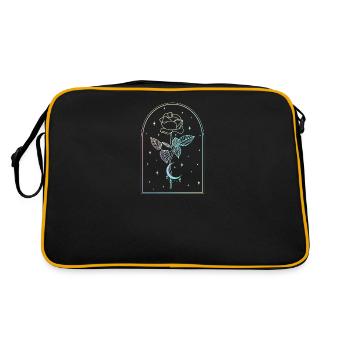Mondsichel Rose Okkultes Hexenwerk Wicca Pastel - Retro Tasche - Schwarz/Gold - Hinten